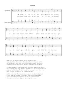 Partition Ps.8: Mit Dank wir sollen loben, SWV 104, Becker Psalter, Op.5