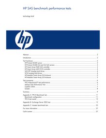 HP SAS benchmark performance tests