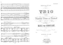 Partition complète et parties, Piano Trio, G minor, Bronsart von Schellendorff, Hans