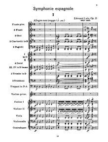 Partition Complete Orchestral Score, Symphonie espagnole, Violin Concerto No.2
