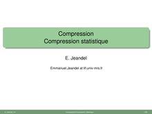 Compression Compression statistique