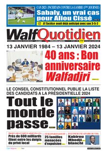 WALF QUOTIDIEN - N° 9537 Du 13/01/2024 au 14/01/2024