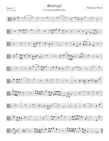 Partition ténor viole de gambe 2, alto clef, Madrigali a cinque voci par Tommaso Pecci