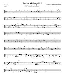 Partition ténor viole de gambe 1, alto clef, italien madrigaux, Schütz, Heinrich par Heinrich Schütz