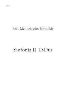 Partition violons I, corde Symphony No.2 en D major, Sinfonia II