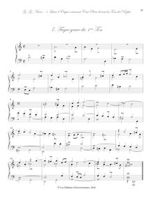 Partition , Fugue grave du 1er Ton, Livre d orgue contenant cent pièces de tous les tons de l Église.