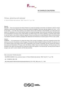 Virus, provirus et cancer - article ; n°1 ; vol.47, pg 7-56