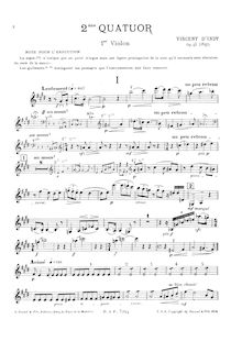 Partition parties, corde quatuor No.2, Op.45, Indy, Vincent d 