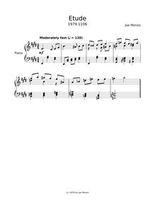 Partition complète, Etude 1979.1106, E-major/F-major, Monzo, Joseph Louis