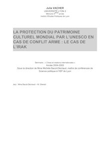 LA PROTECTION DU PATRIMOINE CULTUREL MONDIAL PAR L'UNESCO EN CAS ...