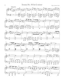 Partition Sonata R.80 en G minor, clavier sonates R.71-80, Soler, Antonio