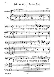 Partition complète (F♯ minor), Peer Gynt, Op.23, Grieg, Edvard