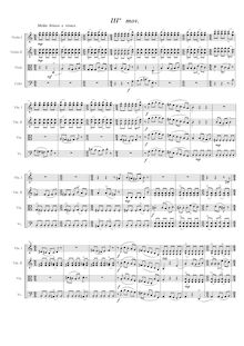 Partition third mouvement, Cuarteto de cuerda III, Alejandre Prada, Manuel