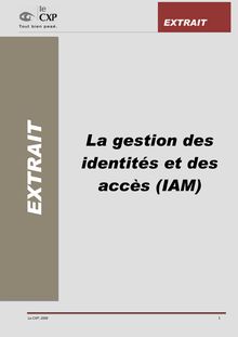 Extrait de l étude - La gestion des identités et des accès (IAM)