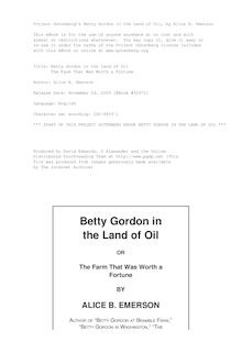 Betty Gordon in the Land of Oil - The Farm That Was Worth a Fortune