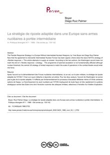 La stratégie de riposte adaptée dans une Europe sans armes nucléaires à portée intermédiaire - article ; n°1 ; vol.53, pg 135-142