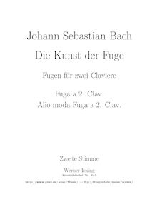 Partition Clavier 2 , partie, pour Art of pour Fugue, Die Kunst der Fuge