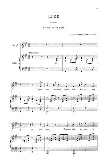 Partition complète (Original key: haut voix), Lied, F♯ minor