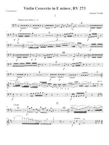 Partition Basses, violon Concerto en E minor, RV 273, E minor, Vivaldi, Antonio