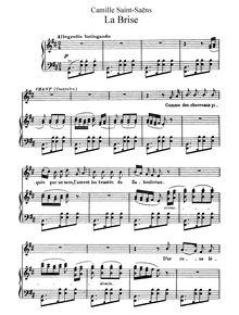 Partition , La Brise, Mélodies Persanes, op.26, Saint-Saëns, Camille