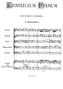 Partition Fasciculus , Eusebia, Florilegium primum, 7 Suites for Strings
