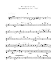 Partition violons I, Symphony No.2, Antar (Антар), Rimsky-Korsakov, Nikolay