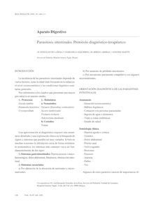 Parasitosis intestinales. Protocolo diagnóstico-terapéutico