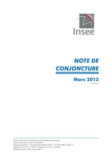 Note de conjoncture de l INSEE - Mars 2013