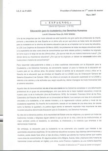 Espagnol 2007 Admission en master IEP Paris - Sciences Po Paris