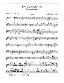 Partition de violon, violon Concerto No.3, Op.29, Hymne triomphal