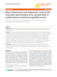 When cholesterol is not cholesterol: a note on the enzymatic determination of its concentration in model systems containing vegetable extracts