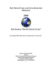 85-page 2008 "Global  Go-To Think Tanks - THE THINK TANKS AND ...