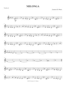 Partition violons IV ou altos I, Milonga para orchestre de Cuerdas