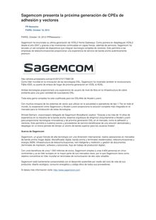 Sagemcom presenta la próxima generación de CPEs de adhesión y vectores