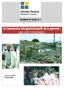 La transmission intergénérationnelle de la pauvreté  : UNE VUE D ...