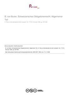 B. von Buren, Schweizerisches Obligationenrecht. Allgerneiner Teil - note biblio ; n°2 ; vol.17, pg 507-508