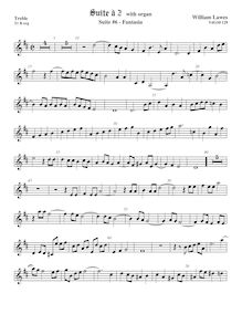 Partition viole de gambe aigue,  No.6 pour 2 violes de gambe et orgue par William Lawes