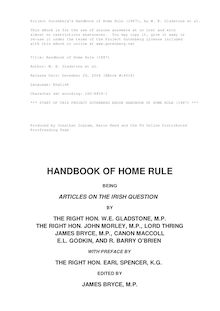 Handbook of Home Rule - Being articles on the Irish question