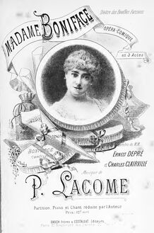 Partition complète, Madame Boniface, Opéra-comique en trois actes