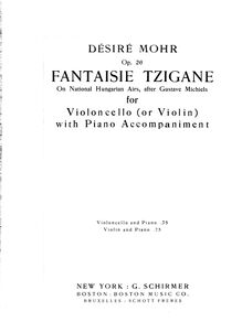 Partition de piano, Fantaisie Tzigane on National Hungarian Airs, Op.26