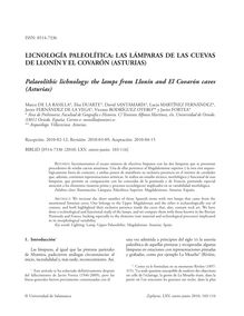 Licnología paleolítica: las lámparas de las Cuevas de Llonín y El Covarón (Asturias)