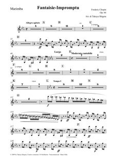 Partition Marimba, Fantaisie-impromptu, C? minor, Chopin, Frédéric