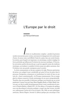 L Europe par le droit - article ; n°1 ; vol.2, pg 133-150