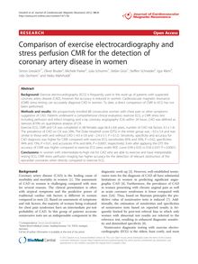 Comparison of exercise electrocardiography and stress perfusion CMR for the detection of coronary artery disease in women