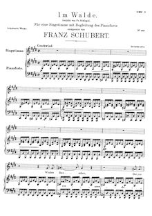 Partition complète, Waldesnacht, In the Forest, Schubert, Franz