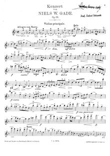 Partition de violon, violon Concerto, Op.56, D minor, Gade, Niels