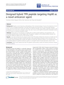 Designed hybrid TPR peptide targeting Hsp90 as a novel anticancer agent