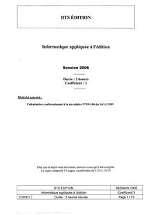 Btsedi 2006 informatique appliquee a l edition