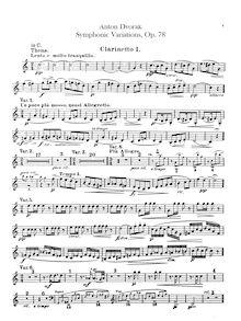 Partition clarinettes 1, 2 (en C), symphonique Variations, Symfonické variace