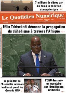 Le Quotidien Numérique d’Afrique n°1740 - du lundi 27 septembre 2021